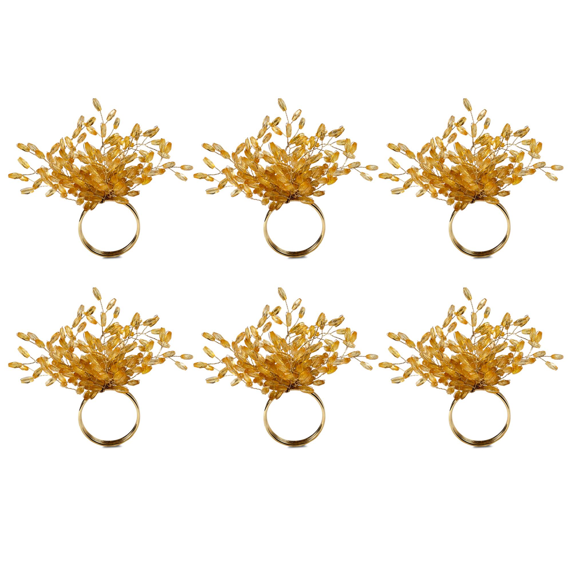 DII® Gold Beaded Burst Napkin Rings, 6ct.